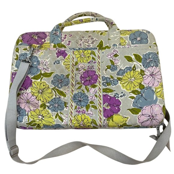 Vera Bradley Quilted Floral Laptop Bag With Shoulder Strap & Handles Fits 13" La - Picture 2 of 8
